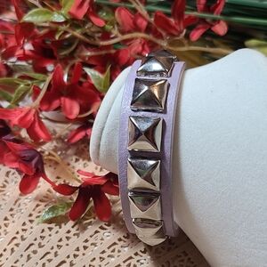 Snap Bracelet spikes purple/Silver preowned